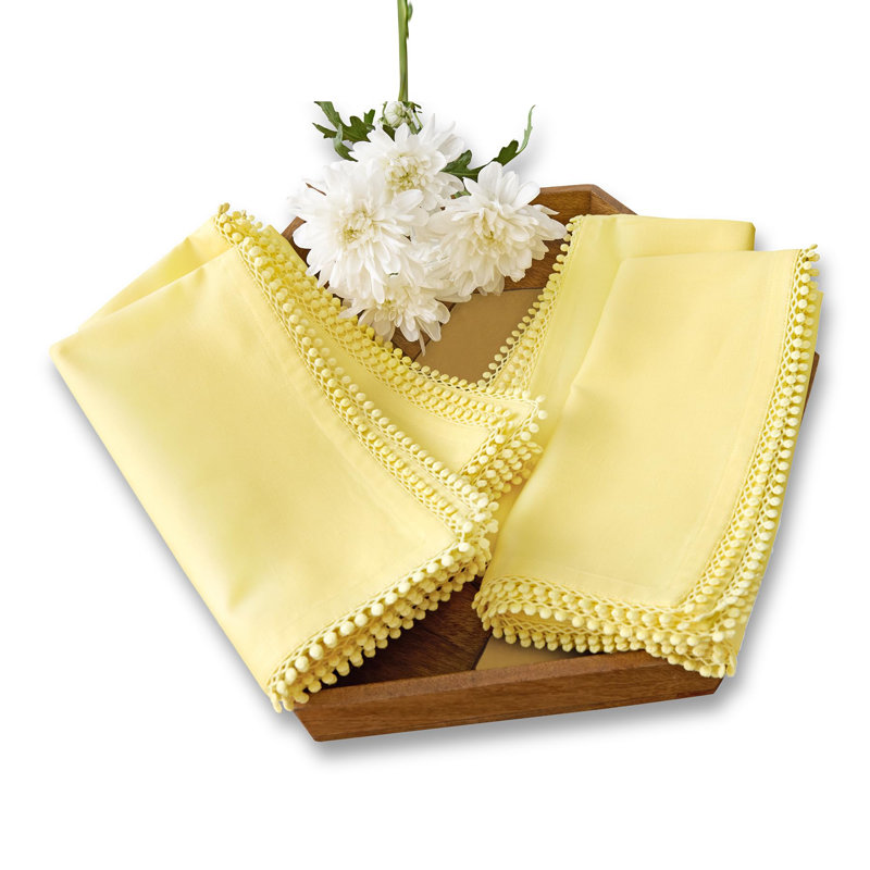 Maddie - Cotton Linen Dinner Napkins, Yellow