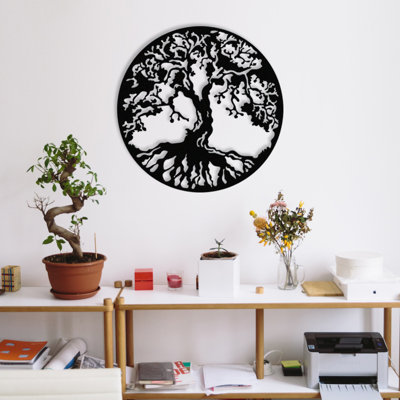 Stylish Black Metal Wall Art Decor, 23.6 x 23.6 inches | Durable 100% Metal, Thickness: 0.05 inches | Perfect for Modern Home or Office, Eye-Catching Decorative Accessory for Any Space