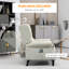 Fauteuil inclinable Vibration Massage pour salon avec chaleur, canapé simple à oreilles, fauteuil inclinable moderne en tissu de lin