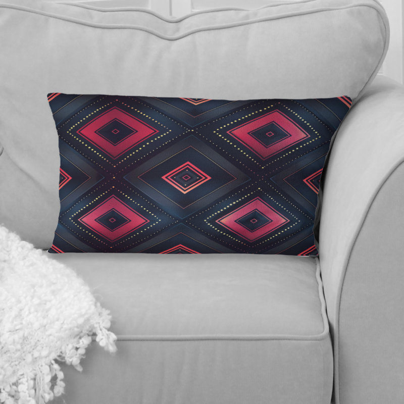 Coussin lombaire à motif géométrique à losanges géométriques