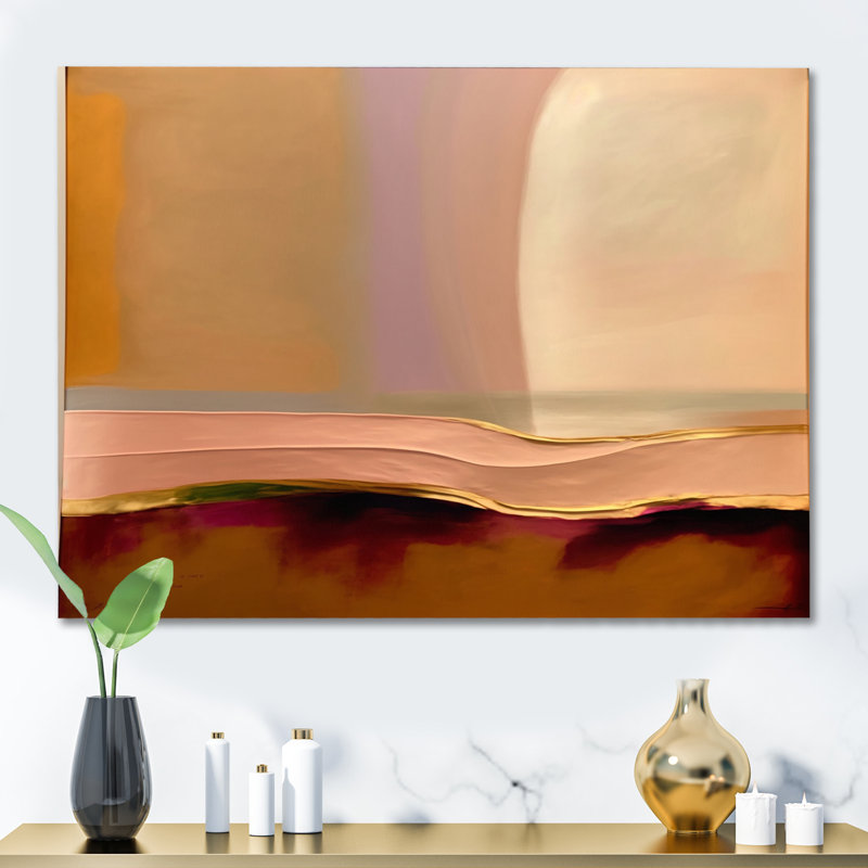 Earth Tone Mysteries III - Art mural abstrait sur toile, H 12 po x l 20 po x P 1 po, Toile tendue