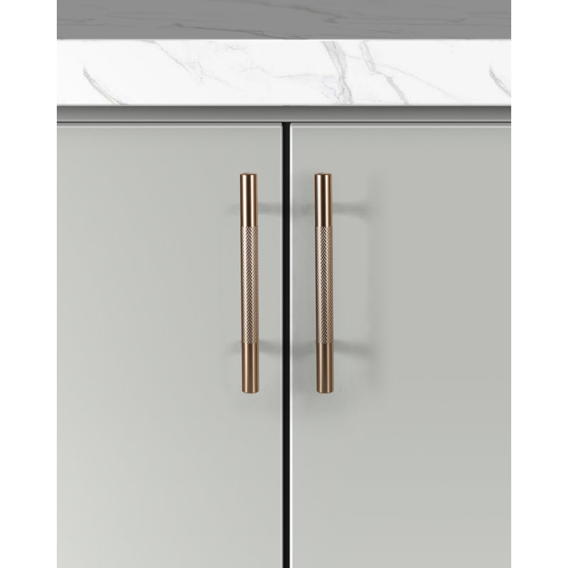 Poignée d'armoire moderne texturée dorée de centre-à-centre de 3-3 / 4 po (96 mm) Delta Series (paquet de 20), Or