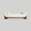 Banc rembourré en velours blanc-69983670