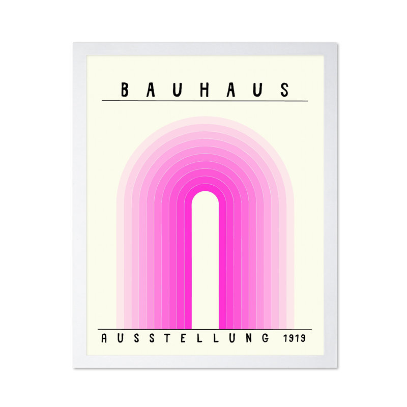Rose Bauhaus Ausstellung 1919, Affiche, Encadrement brun, H 11 po x l 14 po