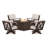 Braxton 5-Piece Deep Seating Swivel Conversation Set with Fire Pit Table-128126272-68603217