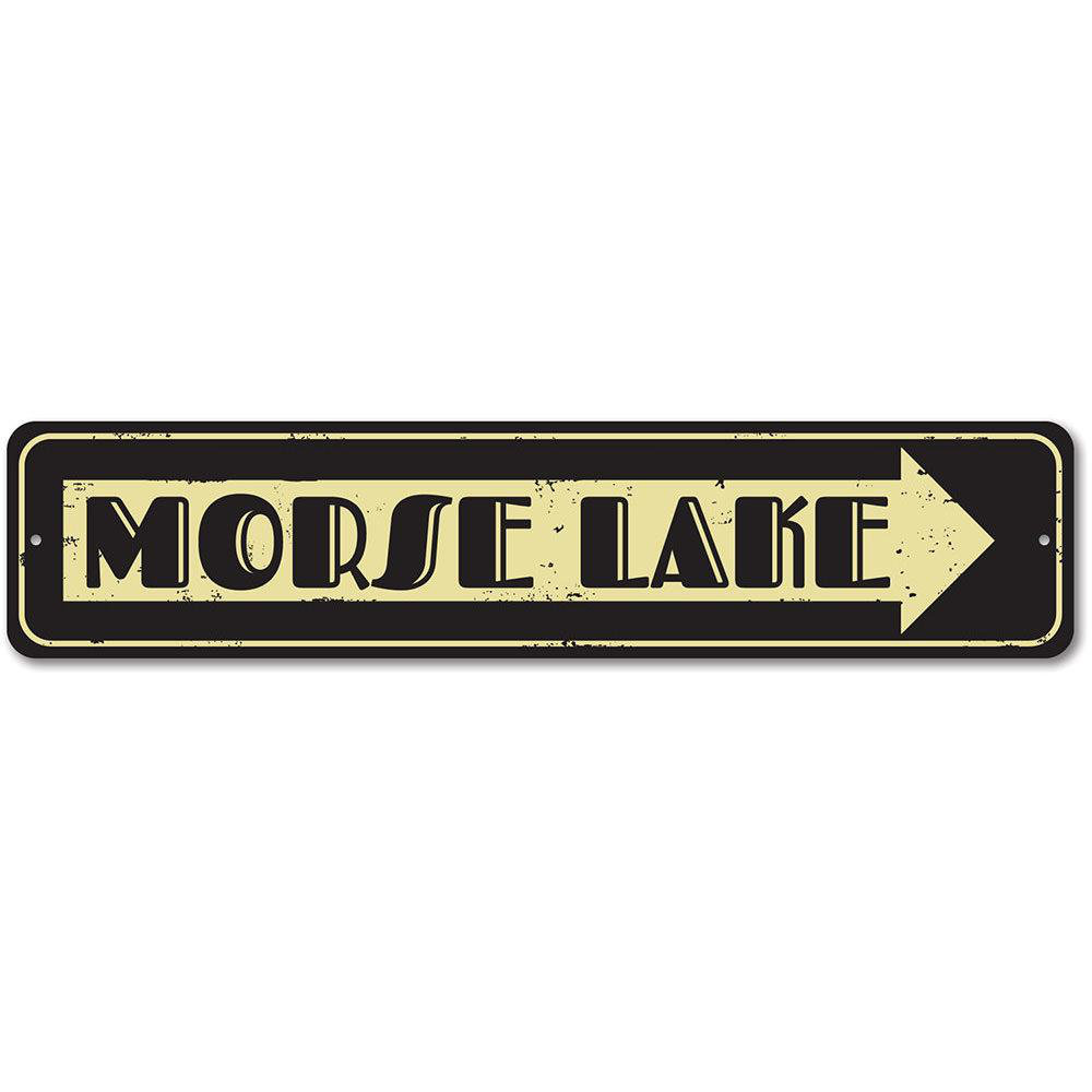 Lake Name Arrow Metal Sign Lizton Sign Shop, Inc 