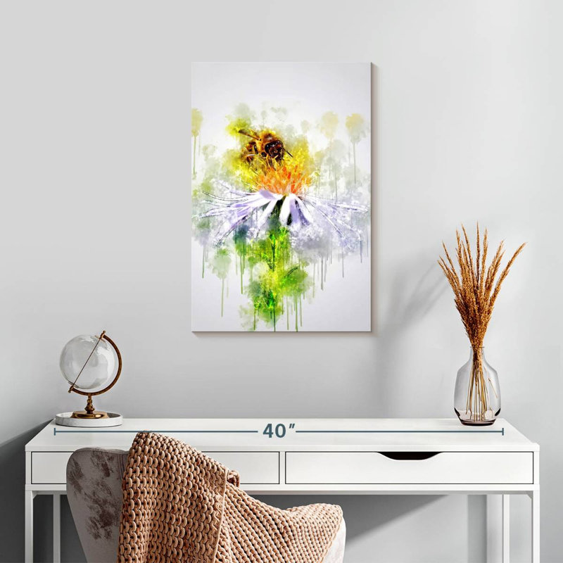 Brampt Honeybee On Flower, 24" H x 16" W