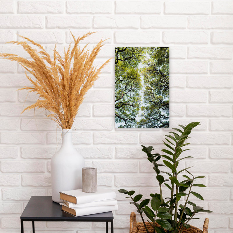 «Trees in A Botanical Garden In», art mural abstrait contemporain, H 18 po x l 12 po