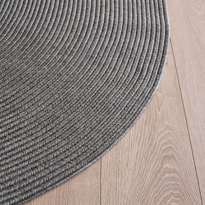 Tapis de couleur unie tressé à la main lavable à la machine