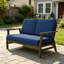 Causeuse d'extérieur en teck massif avec coussin et accoudoirs-605673261-605673266