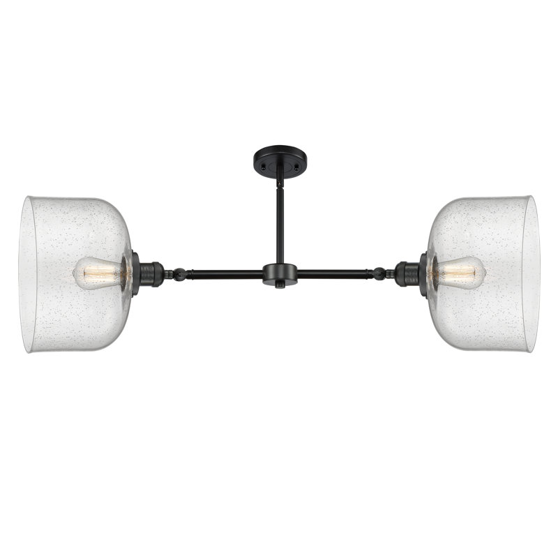 Bell 12" - 2 Light 21" Island Light, Matte Black, Seedy, No Bulb Included