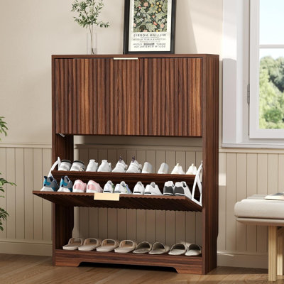 12 Pair Flip Down Shoe Storage