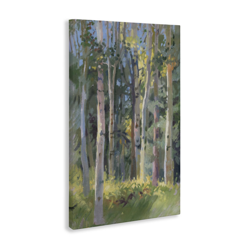 Toile cachée dans les arbres de la forêt, design par Christine Debrosky, H 45 po x l 30 po
