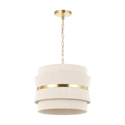 Abbington 3 - Light Brass Drum Pendant