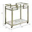 Chariot de service en verre transparent Neilo, plateau en faux marbre et laiton