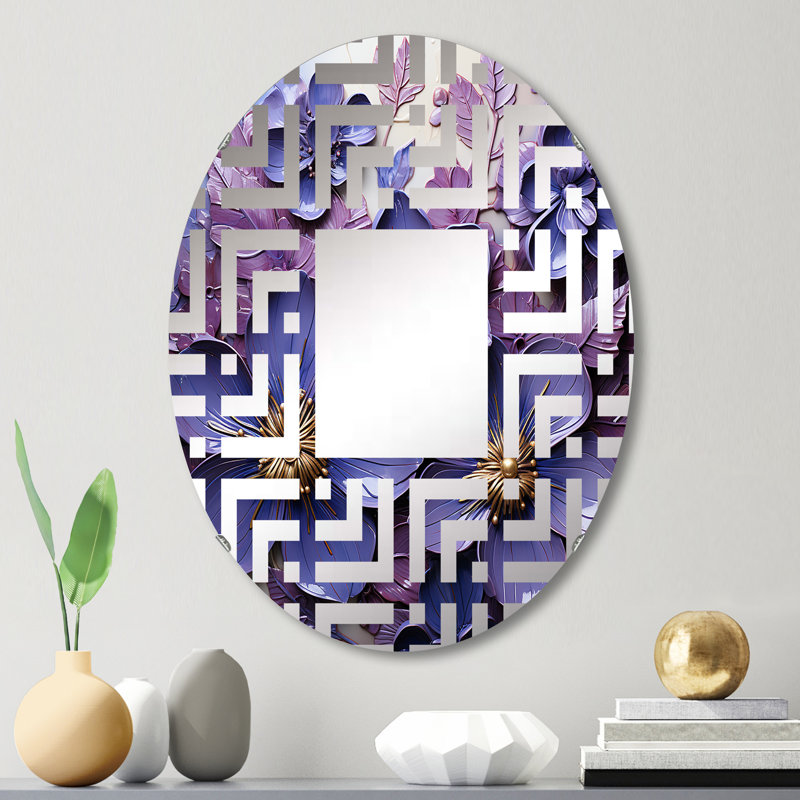Royal Elegance II - Miroir décoratif labyrinthe | Ovale, 29,5 po x 19,6 po