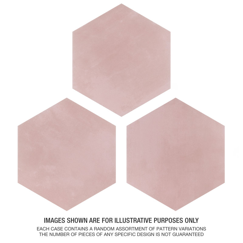 Horizon 7-3/4" x 9" Porcelain Wall & Floor Tile, Rosa