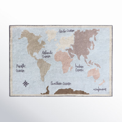 Handmade Cotton Blue/Brown/Gray/Beige Rug