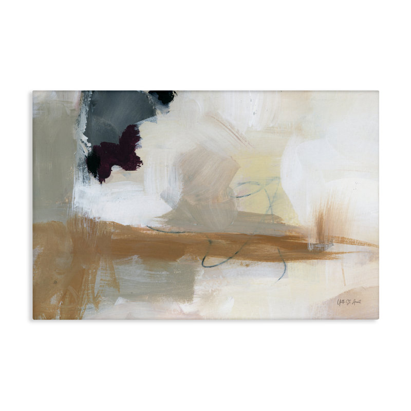 Toile abstraite «Bluster Tan», conception d'Yvette St. Amant, H 24 po x l 36 po