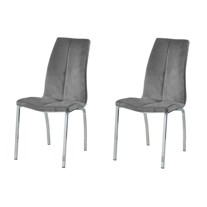 Knudsen Velvet Upholstered Side Chair, Grey