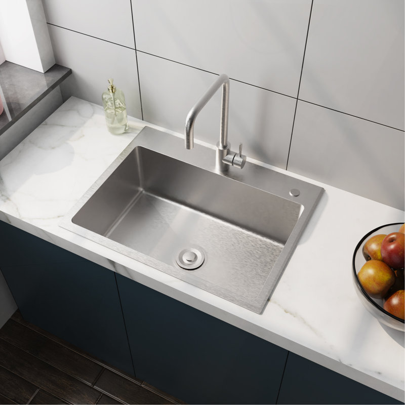 24In Stainless Steel Washing Sink W/ Faucet Hoses And Drain Head Only(Update)