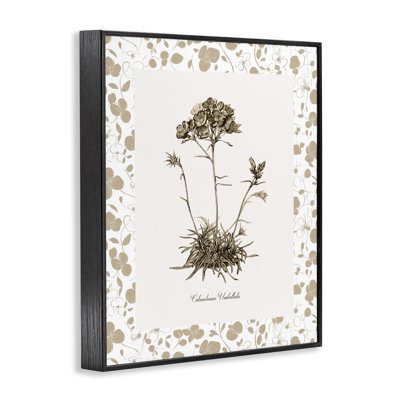 Neutral Imperial Flower & Herb Framed Giclee, design by Kelly Donovan