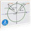 Ensemble de 2 panneaux de recouvrement effaçables à sec Xy Axis 9 po x 12 po | Tableau blanc interactif de coordonnées d'apprentissage (double face)