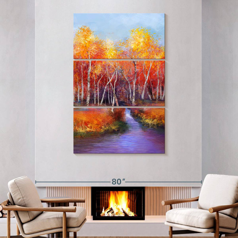 Fall Birch Trees, 74" H x 48" W
