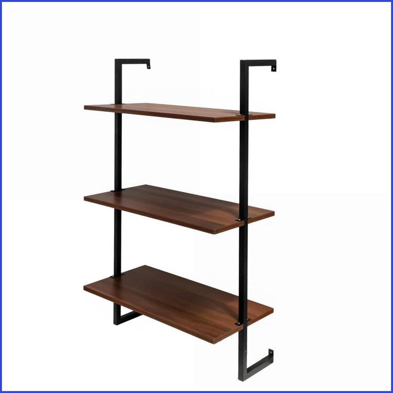 3-Tier &amp; 2-Tier Floating Shelves Wall Mounted Storage | Walnut | Iron,Particle Board+MDF