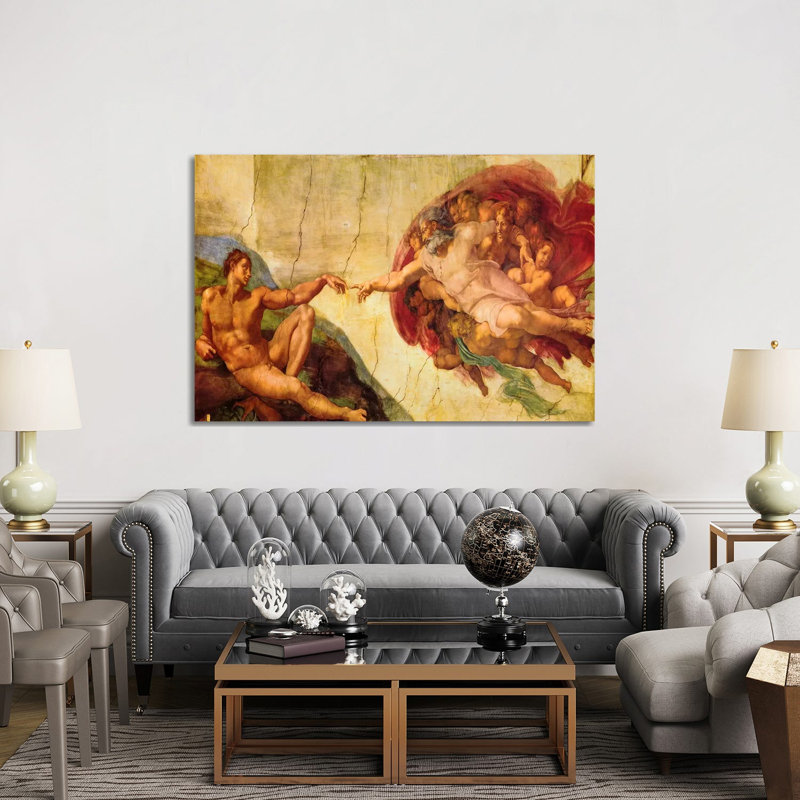 Creation Of Adam by Michelangelo - Wrapped Canvas Print, No Frame, 152.5 cm H x 101.5 cm W x 3.175 cm D