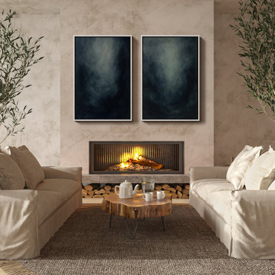 Art mural encadré, rétro, antique, classique pour chambre à coucher - 24 po x 36 po x 2 panneaux