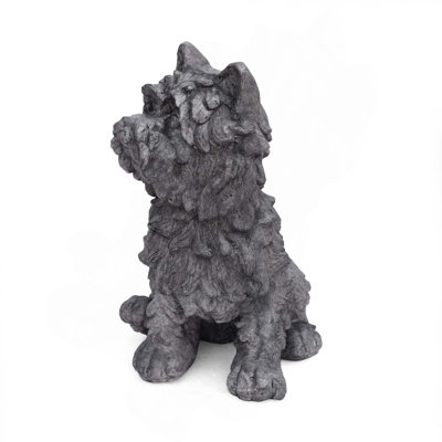Adorable Outdoor Terrier Dog Garden Statue No Assembly Required