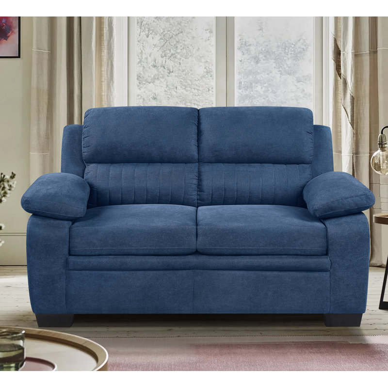 Causeuse rembourrée 58 po Mellitz, Bleu,  H 35 po x l 58 po x P 35,5 po
