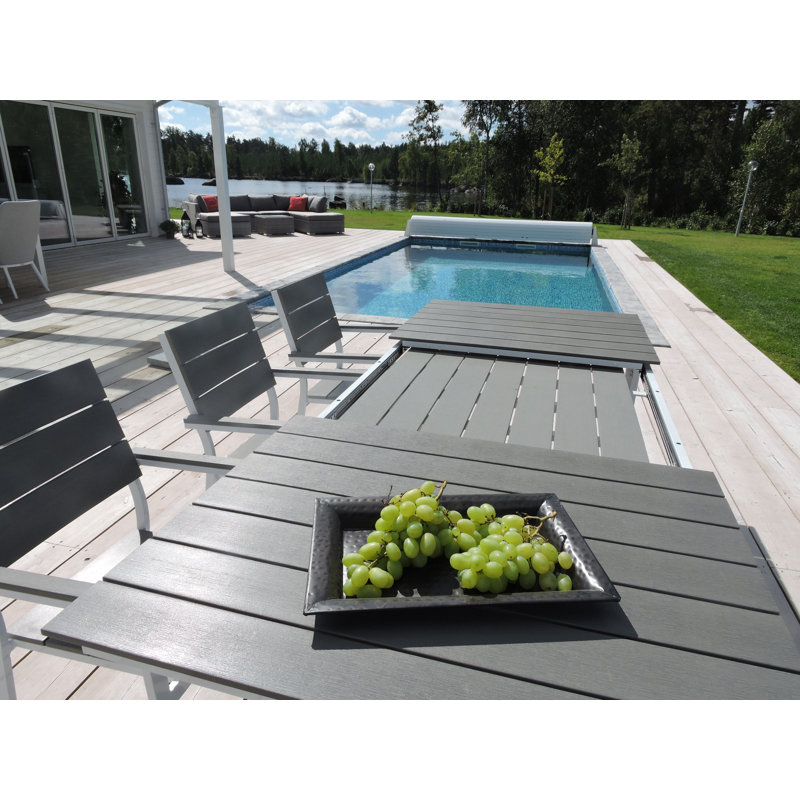 Faiyaz Rectangular Extendable Outdoor Dining Table, H90 x L240 x W160