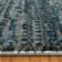Tapis d'intérieur en polyester rayé bleu gris Miesner Dario
