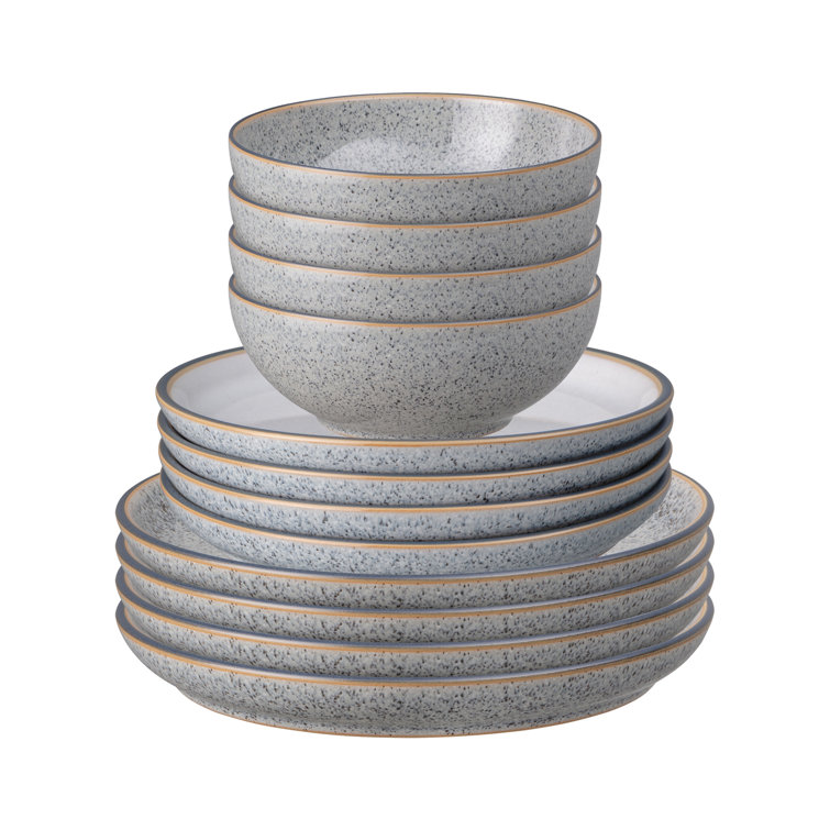 32-Piece Casual Gray Porcelain Dinnerware Set (Set for 8) en 2023
