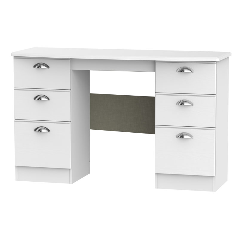 Fully Assembled Murier Dressing Table, White Ash/White Ash