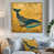 Toile avec cadre flottant or