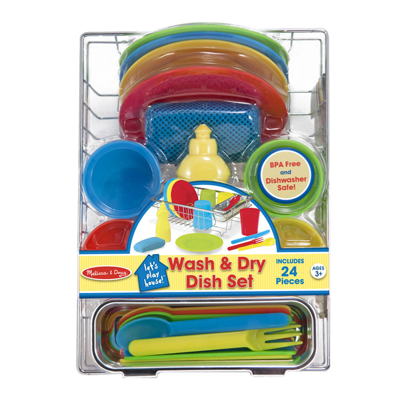 23 Piece Let's Play House! Wash and Dry Dish Set