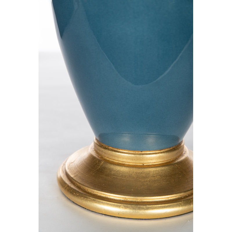 Larson Ceramic Table Lamp, Dark Teal