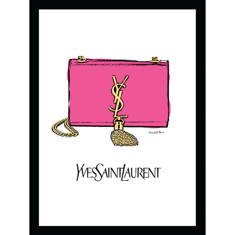 Pink and Gold Fashion Handbag Framed Print for Kids
