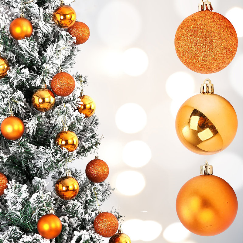 Ensemble 24 pièces d'ornement boule de Noël, Orange