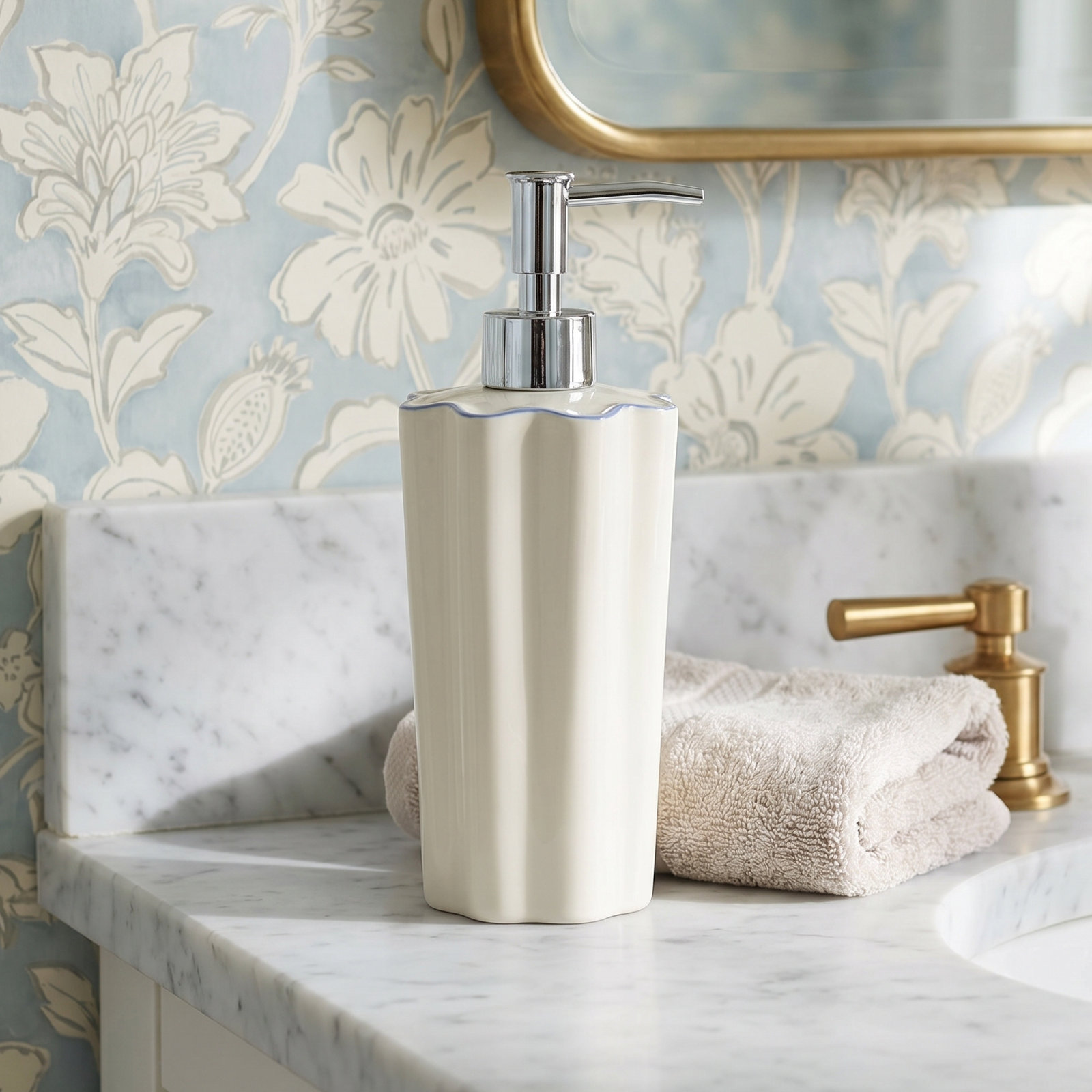 Le Marais Lotion Dispenser, Blue/Silver