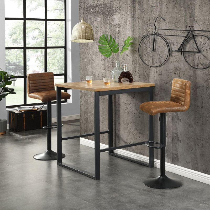 Metal Base Dining Table, Black, 95 H x 80 L x 80 W cm