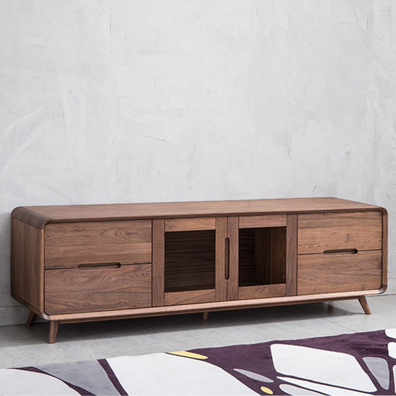 Durable black walnut TV cabinet TV Stand, 86.61"