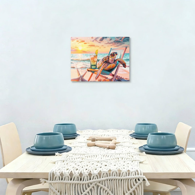 «Blue Sea Turtle», art mural, affiche de toile de tortue de mer «Ocean», L 16 x l 20