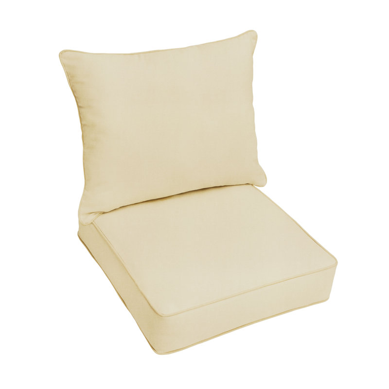 Sunbrella Outdoor  Corded Deep Seating Pillow and Cushion Set, 30" W x 27" D, Sunbrella - Canvas Antique Beige