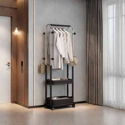 Innovative Coat Rack with Storage Basket