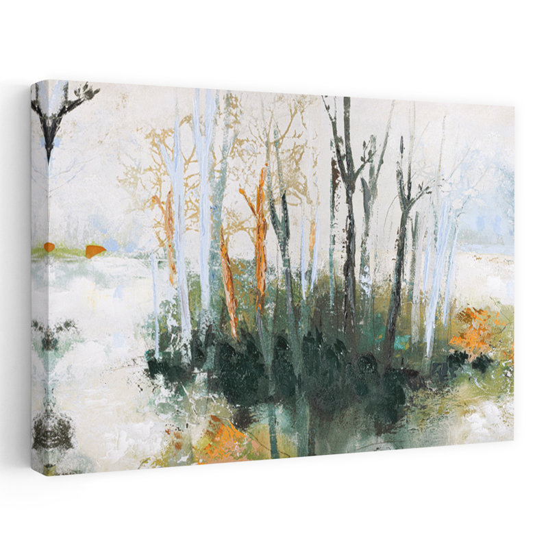 Waterside, paysage abstrait contemporain, art naturel, H 16 po x l 24 po
