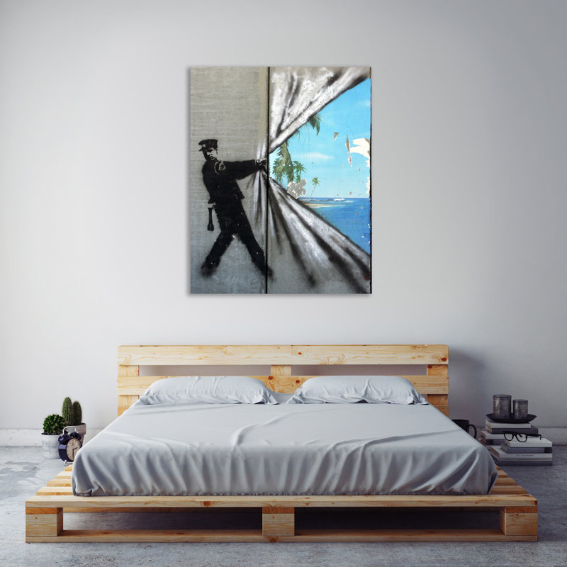 «Covering Paradise» par Banksy, reproduction d'art graphique sur toile, H 15 po x l 12 po x P 1,5 po